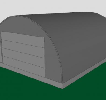 拱顶钢棚SU模型下载_sketchup草图大师SKP模型