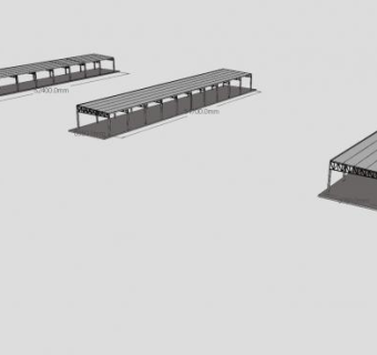 金属棚钢廊架廊道SU模型下载_sketchup草图大师SKP模型