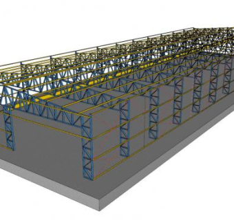 棚钢构架廊架SU模型下载_sketchup草图大师SKP模型