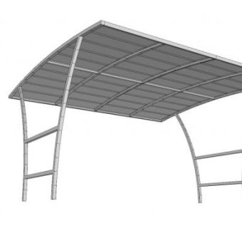 停车棚雨棚设计SU模型下载_sketchup草图大师SKP模型