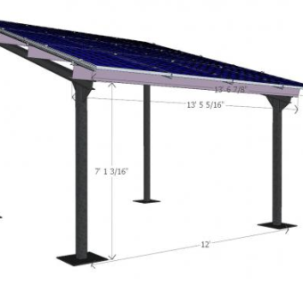 现代单坡雨棚SU模型下载_sketchup草图大师SKP模型