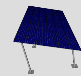 现代单坡遮阳雨棚SU模型下载_sketchup草图大师SKP模型
