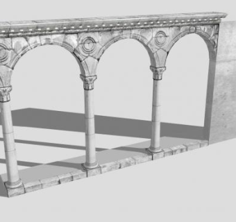 古罗马石柱拱门廊架SU模型下载_sketchup草图大师SKP模型