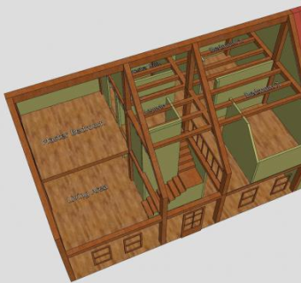 双层住宅房梁构造SU模型下载_sketchup草图大师SKP模型