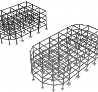 四层办公大楼桁架SU模型下载_sketchup草图大师SKP模型