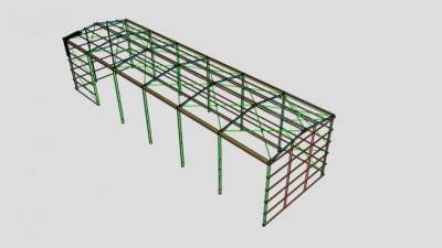 机库金属梁架设计SU模型下载_sketchup草图大师SKP模型