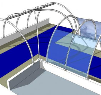 室内走道拱顶雨棚梁架SU模型下载_sketchup草图大师SKP模型