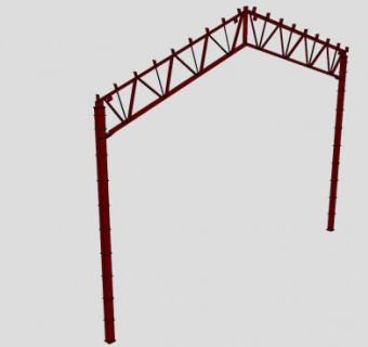 建筑梁架桁架单组件SU模型下载_sketchup草图大师SKP模型