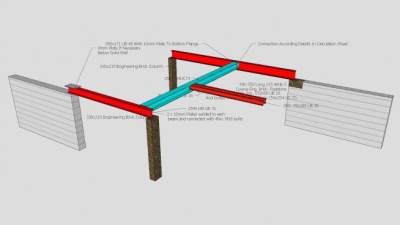 建筑钢铁房梁架设计SU模型下载_sketchup草图大师SKP模型