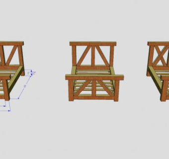 木床骨梁架设计SU模型下载_sketchup草图大师SKP模型