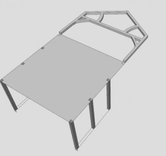 简易梁架SU模型下载_sketchup草图大师SKP模型