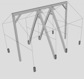 木架结构设计SU模型下载_sketchup草图大师SKP模型