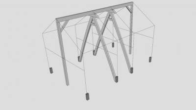 木架结构设计SU模型下载_sketchup草图大师SKP模型