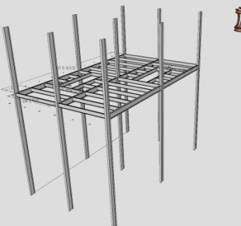 钢梁建筑SU模型下载_sketchup草图大师SKP模型