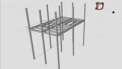 钢梁建筑SU模型下载_sketchup草图大师SKP模型