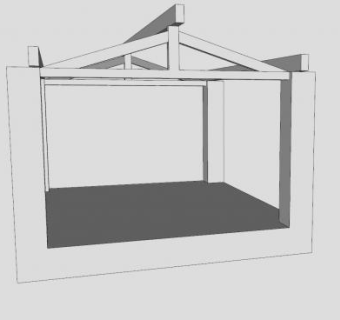 车棚框架廊架SU模型下载_sketchup草图大师SKP模型