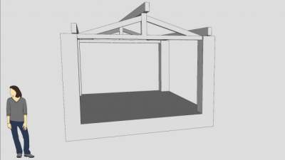 车棚框架廊架SU模型下载_sketchup草图大师SKP模型