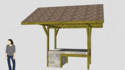 棚架灶炉支架顶SU模型下载_sketchup草图大师SKP模型