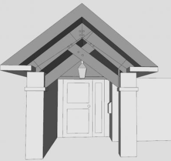 房屋大门翦式桁架SU模型下载_sketchup草图大师SKP模型