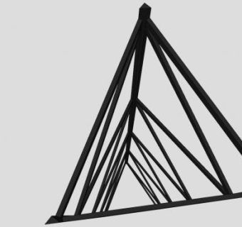 三角形桁架廊道SU模型下载_sketchup草图大师SKP模型