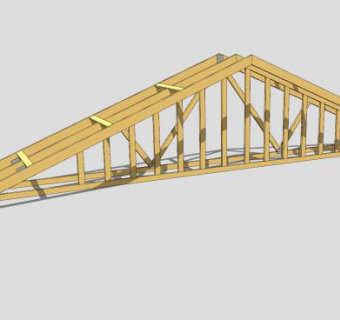 三角木制阁楼桁架SU模型下载_sketchup草图大师SKP模型