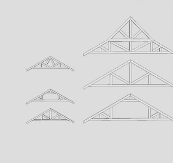 阁楼桁架组合SU模型下载_sketchup草图大师SKP模型