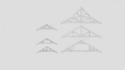 阁楼桁架组合SU模型下载_sketchup草图大师SKP模型