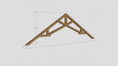 房屋剪型桁架SU模型下载_sketchup草图大师SKP模型