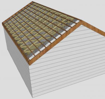屋顶木制桁架SU模型下载_sketchup草图大师SKP模型