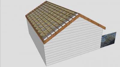 屋顶木制桁架SU模型下载_sketchup草图大师SKP模型