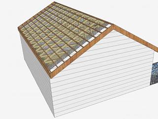屋顶木制桁架SU模型下载_sketchup草图大师SKP模型