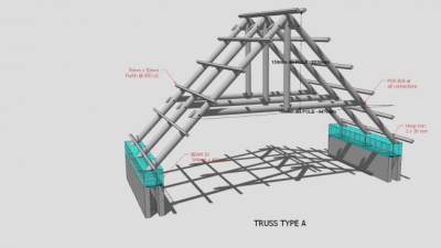 茅草屋顶桁架SU模型下载_sketchup草图大师SKP模型