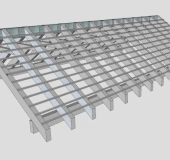 屋架房架SU模型下载_sketchup草图大师SKP模型