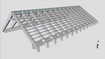 屋架房架SU模型下载_sketchup草图大师SKP模型