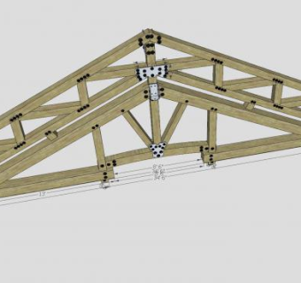 屋顶双桁架SU模型下载_sketchup草图大师SKP模型