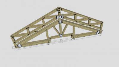 屋顶双桁架SU模型下载_sketchup草图大师SKP模型