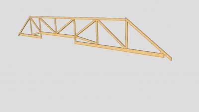 三角形屋顶桁架SU模型下载_sketchup草图大师SKP模型