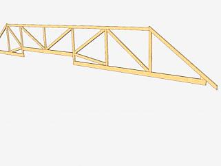 三角形屋顶桁架SU模型下载_sketchup草图大师SKP模型
