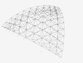 球型屋顶桁架SU模型下载_sketchup草图大师SKP模型