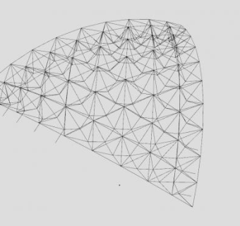 球型屋顶桁架SU模型下载_sketchup草图大师SKP模型