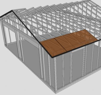 带侧储物柜的车库桁架SU模型下载_sketchup草图大师SKP模型