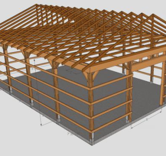 木构造桁架SU模型下载_sketchup草图大师SKP模型