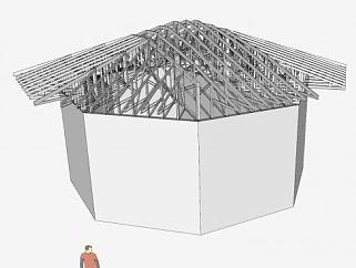 环形<em>屋顶桁架</em>SU模型下载_sketchup草图大师SKP模型
