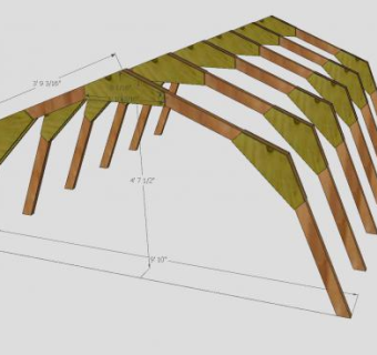 谷仓风格桁架小屋SU模型下载_sketchup草图大师SKP模型