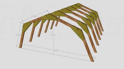 谷仓风格桁架小屋SU模型下载_sketchup草图大师SKP模型