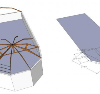 餐厅屋顶框架SU模型下载_sketchup草图大师SKP模型