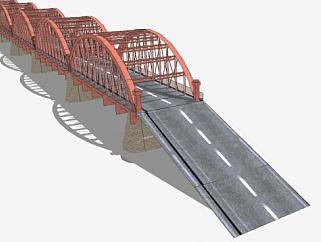 桥梁拱形钢桁架<em>SU模型</em>下载_sketchup草图大师SKP模型