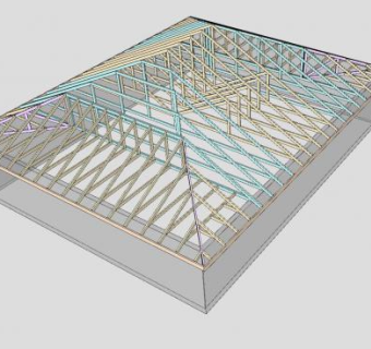 阶梯式房屋桁架设计SU模型下载_sketchup草图大师SKP模型