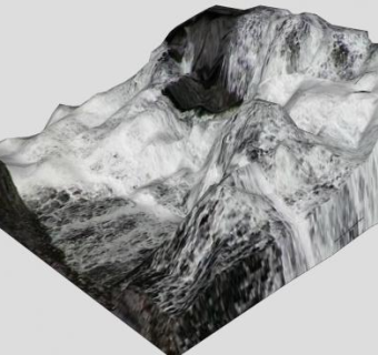 山间瀑布流水SU模型下载_sketchup草图大师SKP模型