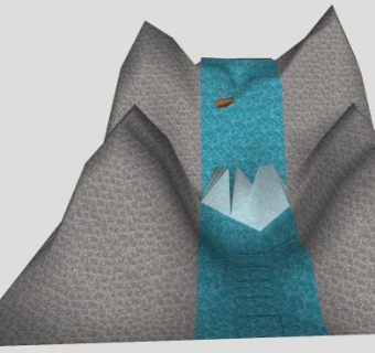 山间瀑布SU模型下载_sketchup草图大师SKP模型